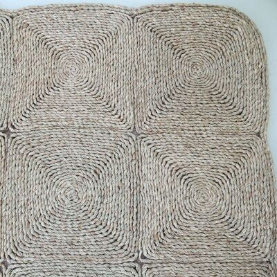 Tapis rectangulaire en fibres naturelles de mendong 150 x 180 cm - Sumba