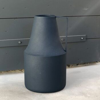 Vase pot à lait en métal encre H38 cm - Tosca 2