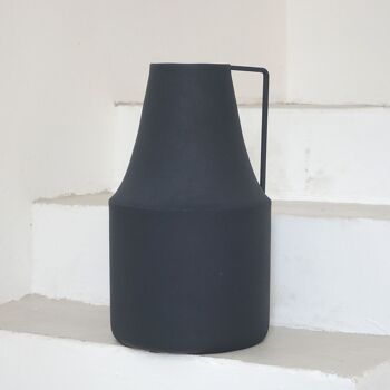 Vase pot à lait en métal encre H38 cm - Tosca 3