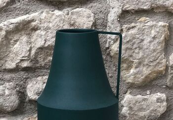 Vase pot à lait en métal vert forêt H38 cm - Tosca 1