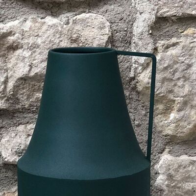 Vase pot à lait en métal vert forêt H38 cm - Tosca