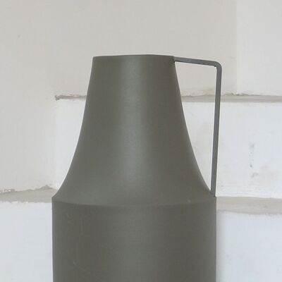 Vase pot à lait en métal vert olive H38 cm - Tosca