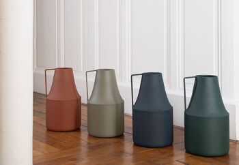 Vase pot à lait en métal vert olive H38 cm - Tosca 2