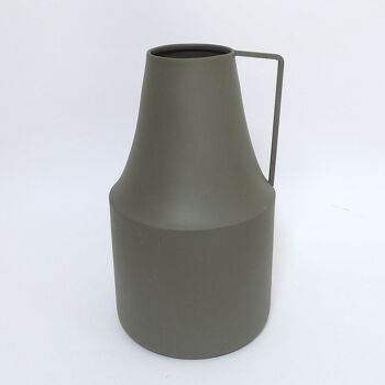 Vase pot à lait en métal vert olive H38 cm - Tosca 3