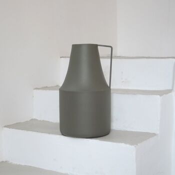 Vase pot à lait en métal vert olive H38 cm - Tosca 4