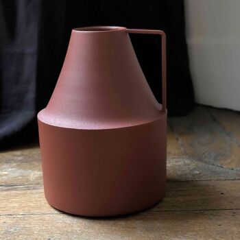 Vase pot à lait en métal terracotta H24,5 cm - Tosca 2