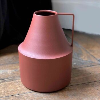 Vase pot à lait en métal terracotta H24,5 cm - Tosca 3