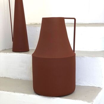 Vase pot à lait en métal terracotta H38 cm - Tosca 2