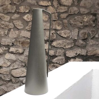 Vase conique en métal vert olive H36 cm - Tosca 2