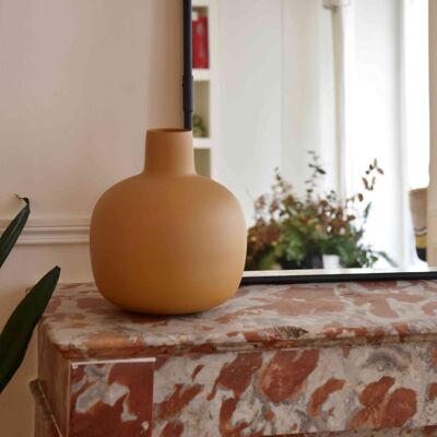 Vase bonbonne en métal moutarde H23,5 cm - Tosca