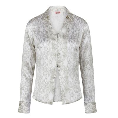 Desert Zip 100% Silk Blouse