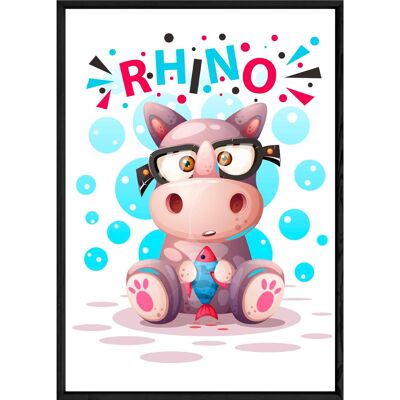 Rhino animal painting – 23x32 3839