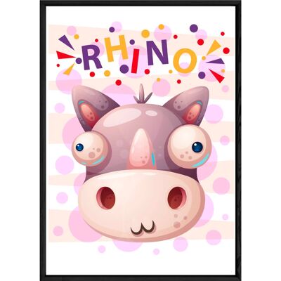 Tableau animal rhinocéros – 23x32 3868