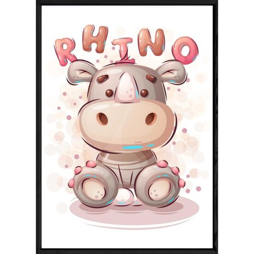 Tableau animal rhinocéros – 23x32 4266