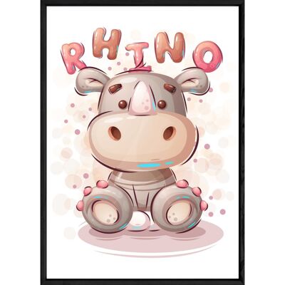 Pittura di animali di rinoceronte – 23x32 4266