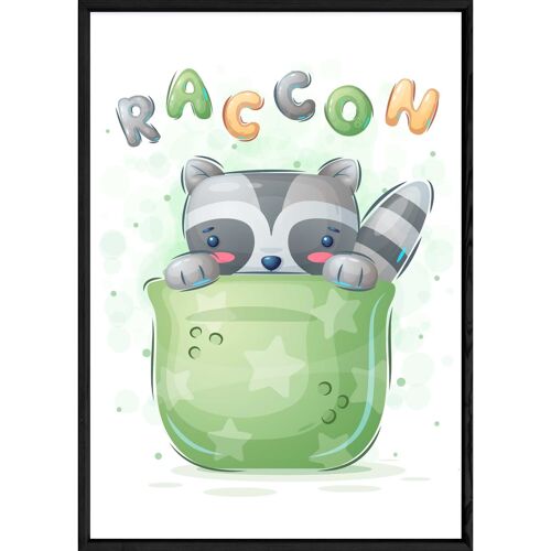 Tableau animal raton laveur – 23x32 20989740