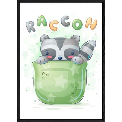 Animal painting raccoon – 23x32 20989740