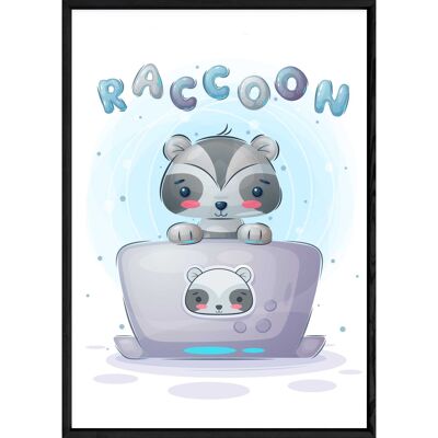 Animal painting raccoon – 23x32 4761