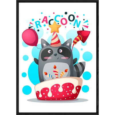 Animal painting raccoon – 23x32 3819