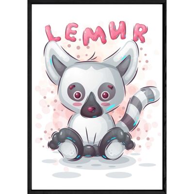 Cuadro animal lémur – 23x32 4467
