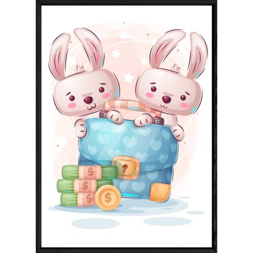 Tableau animal lapin – 23x32 4643