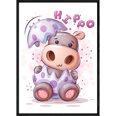 Cuadro animal hipopótamo – 23x32 4865