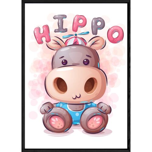 Tableau animal hippopotame – 23x32 4407