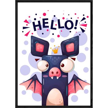 Tableau animal chauve souris – 23x32 4010