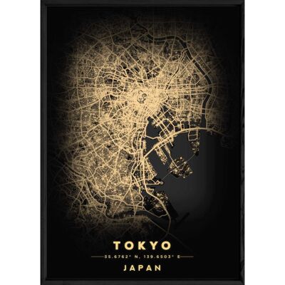 TOKYO Tafel mit SCHWARZEM Rahmen - Größe A4 SCHWARZ-TOKYO