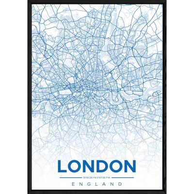 LONDON-Tafel mit schwarzem Rahmen ALL BLEU - Größe A4 ALL-BLEU-LONDON