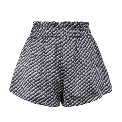 Schwarze Reptilien-Shorts aus 100 % Seide