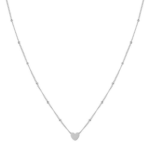 Necklace share closed heart - adult - silver