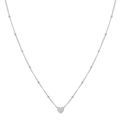 Necklace share closed heart - adult - silver