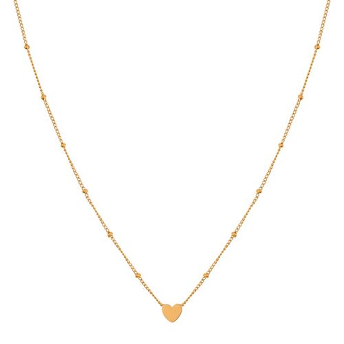 Necklace share closed heart - child - gold