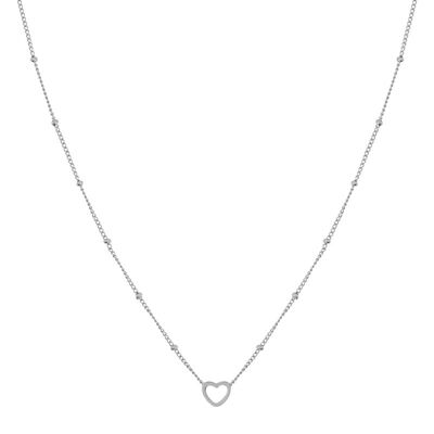 Necklace share open heart - adult - silver