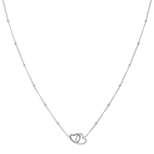 Necklace share two hearts - adult - silver