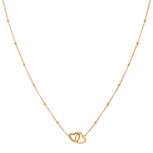 Necklace share two hearts - adult - gold