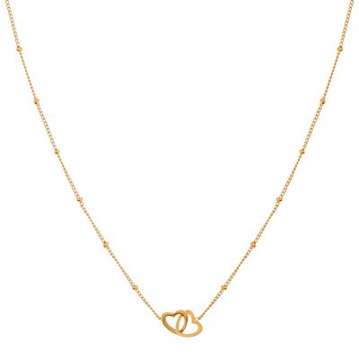 Necklace share two hearts - adult - gold