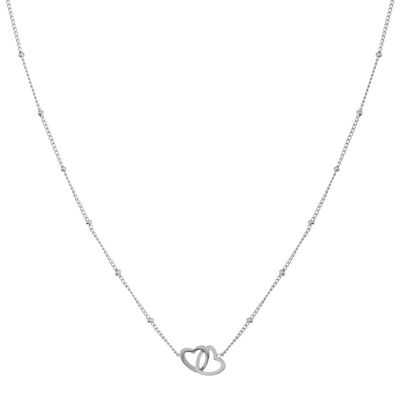 Necklace share two hearts - child - silver