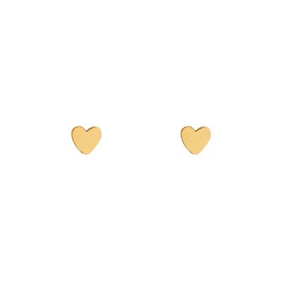 Stud earrings heart - gold