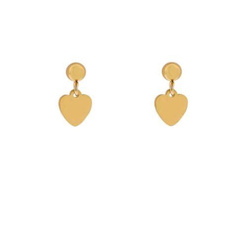 Stud earrings charm heart - gold