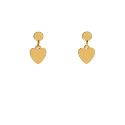 Stud earrings charm heart - gold