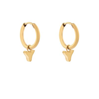 Earrings minimalistic animal tooth - gold