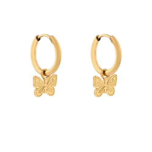Earrings minimalistic butterfly - gold