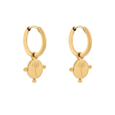 Earrings minimalistic dandelion - gold
