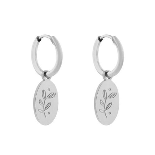 Earrings minimalistic twig - silver