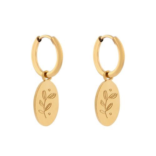 Earrings minimalistic twig - gold