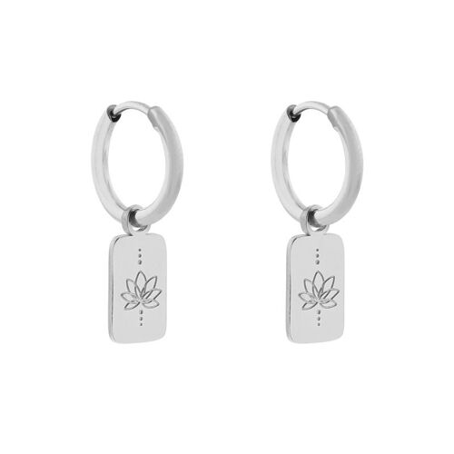 Earrings minimalistic lotus - silver
