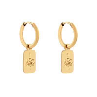 Earrings minimalistic lotus - gold