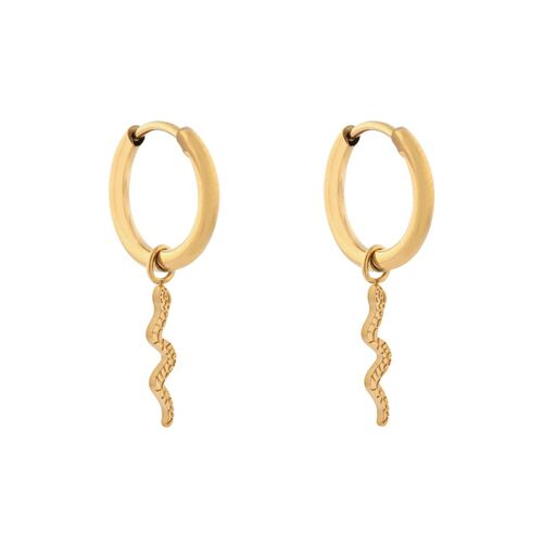 Earrings minimalistic snake - gold